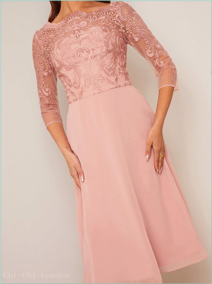  Lace Bodice Skater Dress in Pink 653312RG