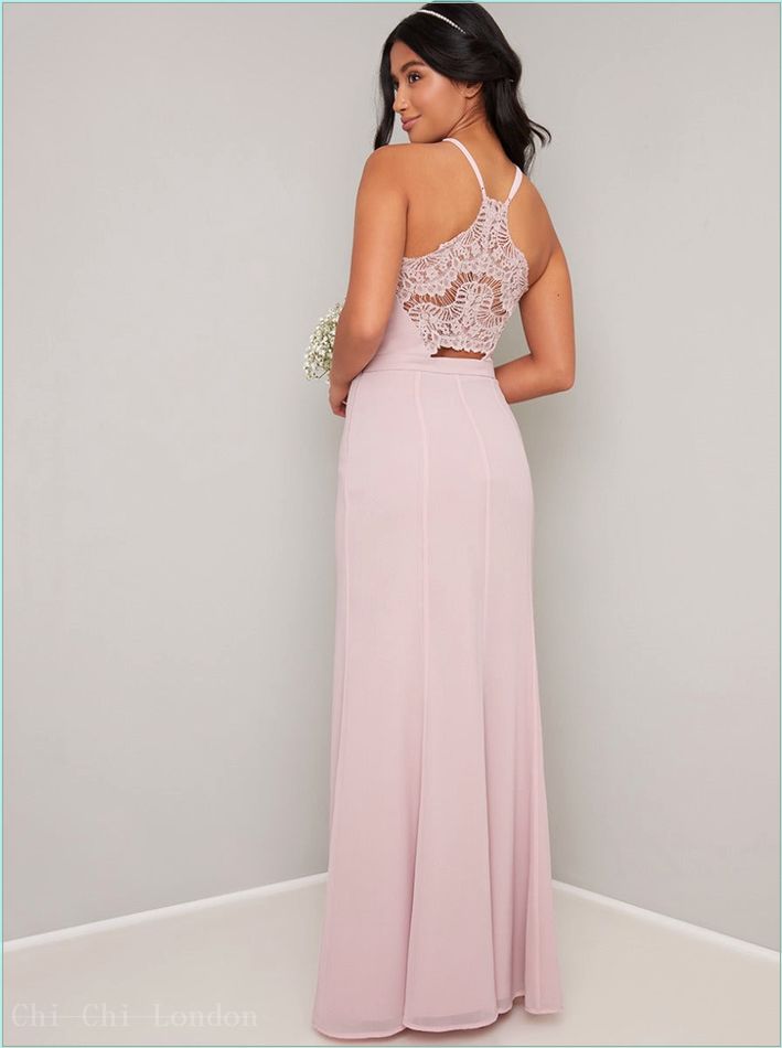  Petite Lace Back Maxi Dress in Mink 9377PMI