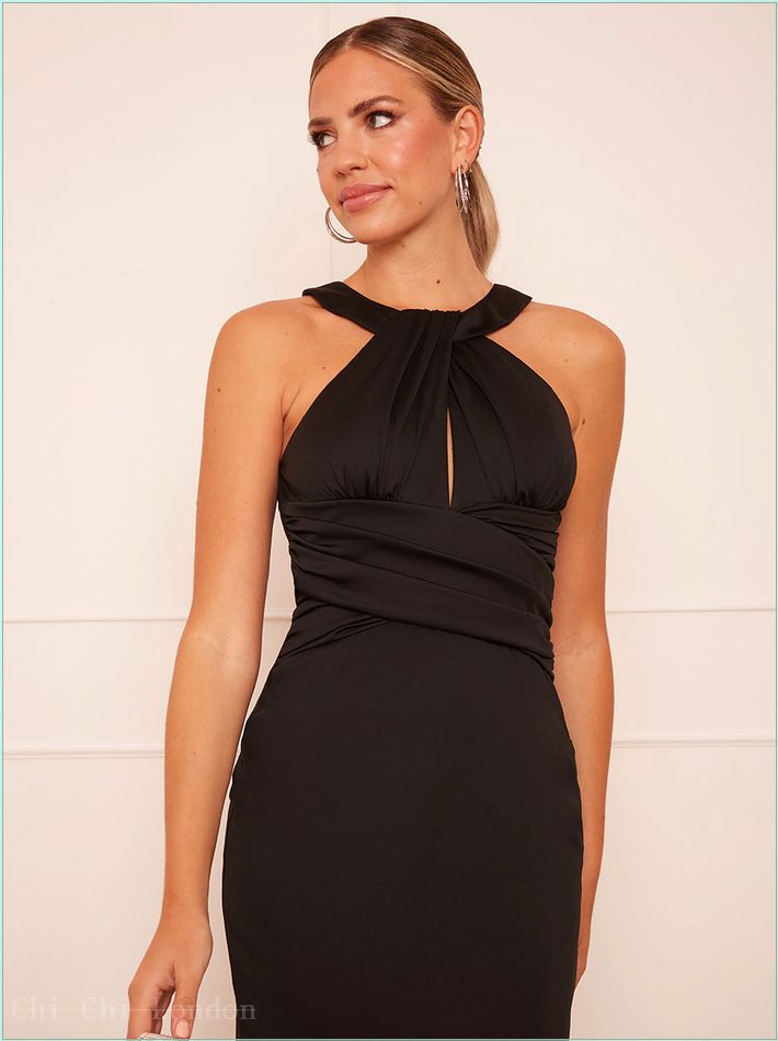  Sleeveless Cut-Out Bodycon Mini Dress in Black 20417BK