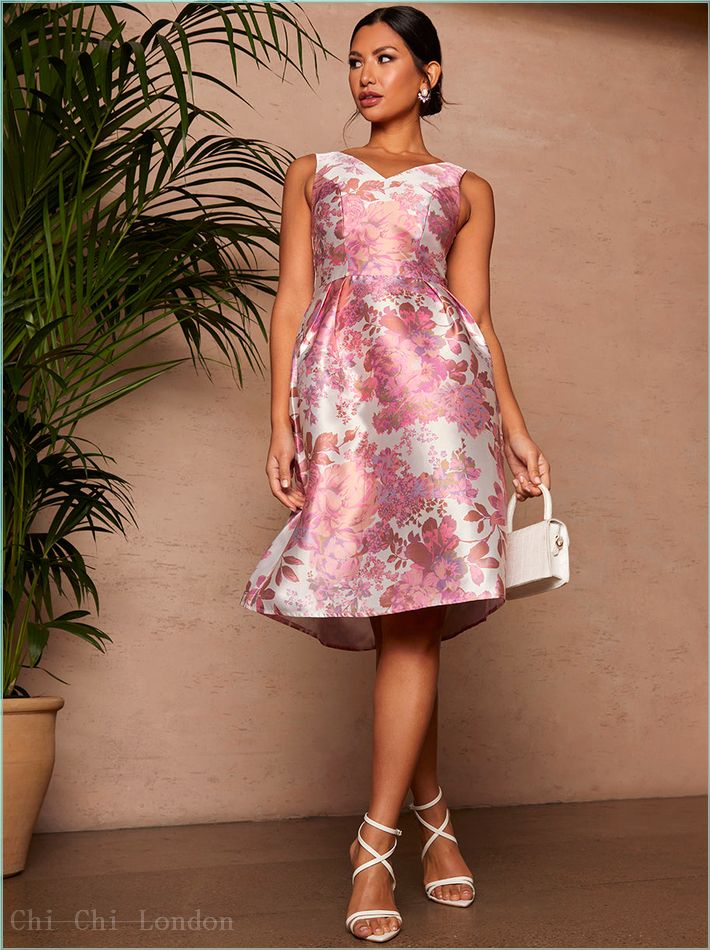  Sleeveless Floral Print Midi Dress in Pink 71313PI